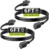 16/3 Black Extension Cord 6 FT (2Pack) Indoor, Short Extension Cord for Laptops, Coffee Makers, Office Home Appliances, 3 Prong Small Resistant... 16/3 Black Extension Cord 6 FT (2Pack) Indoor, Short Extension Cord for Laptops, Coffee Makers, Office Home Appliances, 3 Prong Small Resistant...