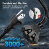 50 FT 3 Outlet Outdoor Extension Cord Waterproof, 16/3 SJTW Black Extension Cord with Multiple Outlets, Heavy Duty 16 Gauge 3-Prong Grounded Power... 50 FT 3 Outlet Outdoor Extension Cord Waterproof, 16/3 SJTW Black Extension Cord with Multiple Outlets, Heavy Duty 16 Gauge 3-Prong Grounded Power...