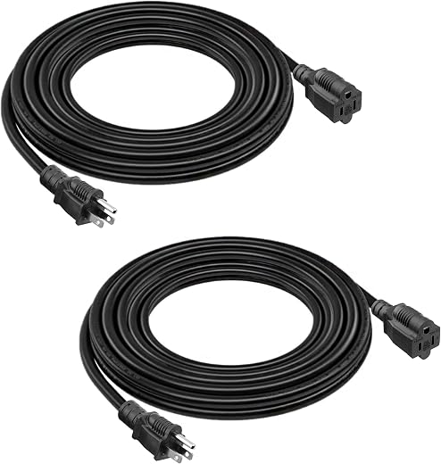 BELLLIGHTS 2-Pack 15ft Extension Cord 16 SJTW AWG Heavy Duty 3 Prong Power Cord BELLLIGHTS 2-Pack 15ft Extension Cord 16 SJTW AWG Heavy Duty 3 Prong Power Cord