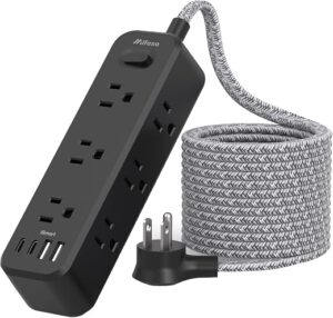 Black Extension Cord, Surge Protector Power Strip, Long Power Strip with 9 Outlets 4 USB Ports, Extension Cord with Multiple Outlets, USB Power... Black Extension Cord, Surge Protector Power Strip, Long Power Strip with 9 Outlets 4 USB Ports, Extension Cord with Multiple Outlets, USB Power...