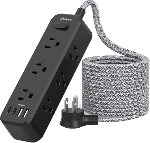Black Extension Cord, Surge Protector Power Strip, Long Power Strip with 9 Outlets 4 USB Ports, Extension Cord with Multiple Outlets, USB Power... Black Extension Cord, Surge Protector Power Strip, Long Power Strip with 9 Outlets 4 USB Ports, Extension Cord with Multiple Outlets, USB Power...