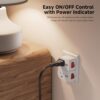 Cable Matters [ETL Listed] 3-Pack Grounded Outlet Switch with On Off, Plug Switch On Off, Single Outlet Adapter, White