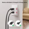 Cable Matters [ETL Listed] 3-Pack Grounded Outlet Switch with On Off, Plug Switch On Off, Single Outlet Adapter, White