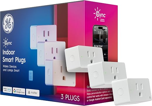 Cync Indoor Smart Plug, WiFi Outlet Socket, Voice Control Outlet, Matter Compatible, Compatible with Alexa and Google Home (3 Pack) Cync Indoor Smart Plug, WiFi Outlet Socket, Voice Control Outlet, Matter Compatible, Compatible with Alexa and Google Home (3 Pack)