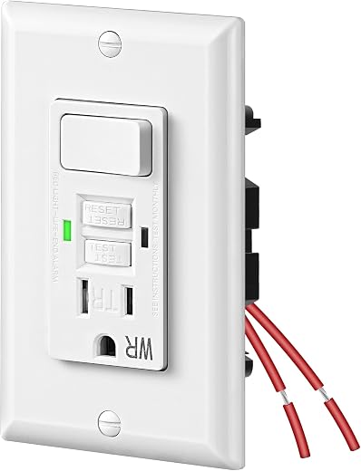 DEWENWILS 15A GFCI Switch Outlet Combo, Tamper-Resistant GFCI Electrical Outlet, 15 Amp GFCI Outlet, Weather Resistant Ground Fault Circuit... DEWENWILS 15A GFCI Switch Outlet Combo, Tamper-Resistant GFCI Electrical Outlet, 15 Amp GFCI Outlet, Weather Resistant Ground Fault Circuit...