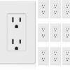 ELEGRP Matte White Standard Decorator Electrical Wall Receptacle Outlet, 15A 125V, 2 Pole 3 Wire, Non-Tamper Resistant, NEMA 5-15R, Self-Grounding,... ELEGRP Matte White Standard Decorator Electrical Wall Receptacle Outlet, 15A 125V, 2 Pole 3 Wire, Non-Tamper Resistant, NEMA 5-15R, Self-Grounding,...