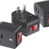 [ETL Listed] Cable Matters 3-Pack Grounded Outlet Switch with On Off, Plug Switch On Off, Single Outlet Adapter, Black