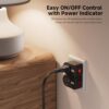 [ETL Listed] Cable Matters 3-Pack Grounded Outlet Switch with On Off, Plug Switch On Off, Single Outlet Adapter, Black