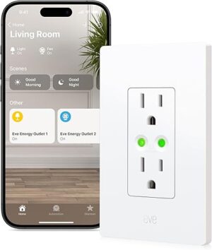 Eve Energy Outlet (Matter) – Smart Outlet & Power Meter, App & Voice Control, No Bridge, Thread, Works with Apple Home, Alexa, Google Home,... Eve Energy Outlet (Matter) – Smart Outlet & Power Meter, App & Voice Control, No Bridge, Thread, Works with Apple Home, Alexa, Google Home,...