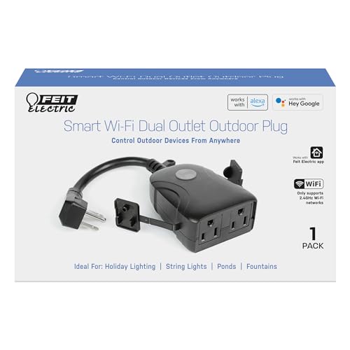 Feit Electric 120V 15A Smart Wifi Enabled Dual Outlet Wall Plug Feit Electric 120V 15A Smart Wifi Enabled Dual Outlet Wall Plug