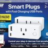 Feit Electric Smart Plug, Works with Alexa and Google Home, No hub Required, 2.4 GHz Network Only, Remote Control from Anywhere 15 Amp, Indoor...