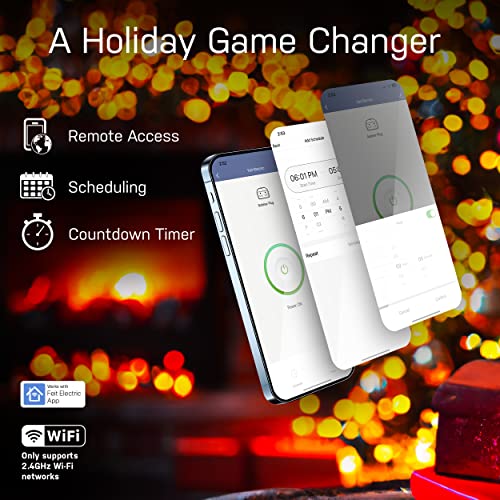 Feit Electric Smart Wi-Fi Plug, Works with Alexa and Google Home, No hub Required, 2.4 Ghz Network Only, Remote Control from Anywhere 15 Amp,...