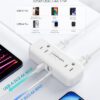 Flat Extension Cord 6 Feet - 4 AC Outlets 3 USB Ports (5V/3.4A 17W), Flat Plug Power Strip Compact for College Dorm, Travel, Cruise, Home, Office