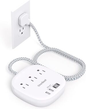 Flat Plug Power Strip, 6ft Ultra Flat Extension Cord - 3 Outlets 4 USB Ports (2 USB C) 22.5W/4.5A Desktop Charging Station, Power Strip No Surge... Flat Plug Power Strip, 6ft Ultra Flat Extension Cord - 3 Outlets 4 USB Ports (2 USB C) 22.5W/4.5A Desktop Charging Station, Power Strip No Surge...