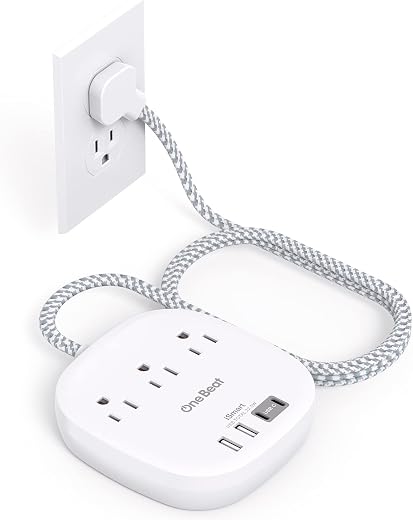 Flat Plug Power Strip, 6ft Ultra Flat Extension Cord - 3 Outlets 4 USB Ports (2 USB C) 22.5W/4.5A Desktop Charging Station, Power Strip No Surge... Flat Plug Power Strip, 6ft Ultra Flat Extension Cord - 3 Outlets 4 USB Ports (2 USB C) 22.5W/4.5A Desktop Charging Station, Power Strip No Surge...