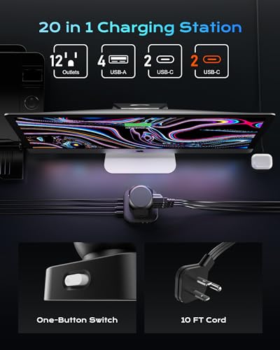 Flat Plug Power Strip Tower, TenTrend Dual PD 20W USB-C Charger Tower with 12 AC Outlets & 8 USB Ports (4 USB C), 40W Total Fast Charging Station,... Flat Plug Power Strip Tower, TenTrend Dual PD 20W USB-C Charger Tower with 12 AC Outlets & 8 USB Ports (4 USB C), 40W Total Fast Charging Station,...