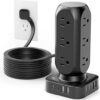 Flat Plug Power Strip Tower, TenTrend Dual PD 20W USB-C Charger Tower with 12 AC Outlets & 8 USB Ports (4 USB C), 40W Total Fast Charging Station,... Flat Plug Power Strip Tower, TenTrend Dual PD 20W USB-C Charger Tower with 12 AC Outlets & 8 USB Ports (4 USB C), 40W Total Fast Charging Station,...