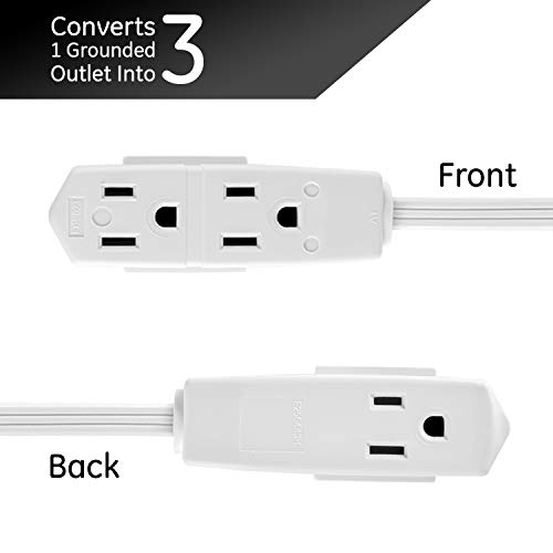 GE 3-Outlet Flat Extension Cord 15 Ft Grounded Extension Cord with Multiple Outlets 3 Prong Outlet Extender Flat Plug Power Strip Indoor 16 Gauge... GE 3-Outlet Flat Extension Cord 15 Ft Grounded Extension Cord with Multiple Outlets 3 Prong Outlet Extender Flat Plug Power Strip Indoor 16 Gauge...