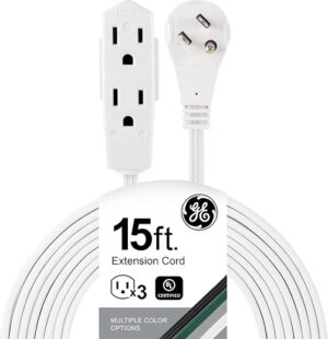 GE 3-Outlet Flat Extension Cord 15 Ft Grounded Extension Cord with Multiple Outlets 3 Prong Outlet Extender Flat Plug Power Strip Indoor 16 Gauge... GE 3-Outlet Flat Extension Cord 15 Ft Grounded Extension Cord with Multiple Outlets 3 Prong Outlet Extender Flat Plug Power Strip Indoor 16 Gauge...