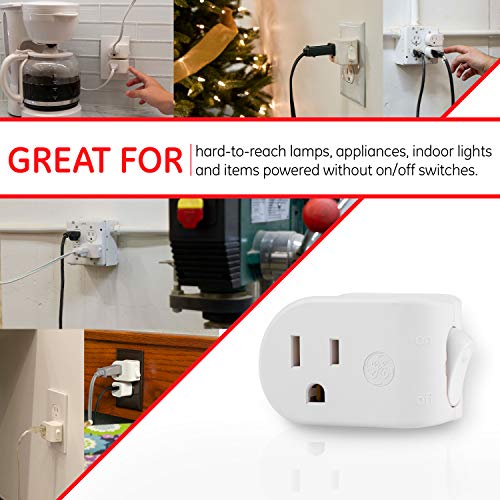 GE Grounded On/Off Power Switch, Plug-In, White, Energy Efficient, Space Saving Design, UL Listed, 15A, 120VAC, 1800W, 25511 GE Grounded On/Off Power Switch, Plug-In, White, Energy Efficient, Space Saving Design, UL Listed, 15A, 120VAC, 1800W, 25511