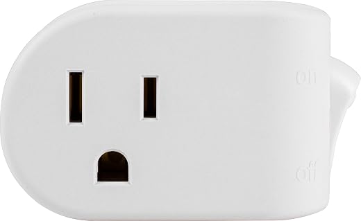 GE Grounded On/Off Power Switch, Plug-In, White, Energy Efficient, Space Saving Design, UL Listed, 15A, 120VAC, 1800W, 25511 GE Grounded On/Off Power Switch, Plug-In, White, Energy Efficient, Space Saving Design, UL Listed, 15A, 120VAC, 1800W, 25511