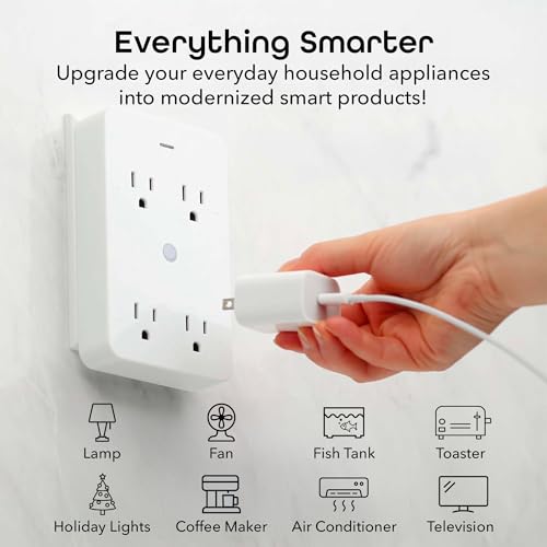 Geeni Smart Wi-Fi 4 Outlet Plug with Surge Protection - Compatible with Alexa & Google Home, White: 1-Pack Geeni Smart Wi-Fi 4 Outlet Plug with Surge Protection - Compatible with Alexa & Google Home, White: 1-Pack