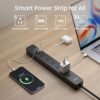 GHome Smart Power Strip 15A, 2.4G WiFi Smart Plugs That Work with Alexa & Google Home, Surge Protector Flat Plug with 6 APP Control WiFi Outlets,...