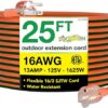 Go Green Power Inc. 16/3 25ft Outdoor Extension Cord with Lighted End - Contractor Grade, Durable, and Moisture Resistant - Ideal for Heavy Duty... Go Green Power Inc. 16/3 25ft Outdoor Extension Cord with Lighted End - Contractor Grade, Durable, and Moisture Resistant - Ideal for Heavy Duty...