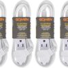GOMEN 6 Feet Indoor Extension Cord with 3 Outlets, AWG 16/3 Angled Flat Plug Power Strip, 3 Prong Grounded, 13 Amps - 1625 Watts - 125 VAC, White,...