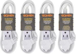 GOMEN 6 Feet Indoor Extension Cord with 3 Outlets, AWG 16/3 Angled Flat Plug Power Strip, 3 Prong Grounded, 13 Amps - 1625 Watts - 125 VAC, White,... GOMEN 6 Feet Indoor Extension Cord with 3 Outlets, AWG 16/3 Angled Flat Plug Power Strip, 3 Prong Grounded, 13 Amps - 1625 Watts - 125 VAC, White,...