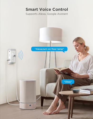 Govee Smart Plug Outlet Extender, 3-Sided Smart Power Strips with 2 Smart Outlets & 2 USB Ports with RGB Night Light, APP & Voice Control, Surge &...