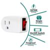 Grounded Outlet Adapter, ANKO ETL Listed Wall Tap Adapter with Red Indicator On/Off Power Switch (4 Pack) Grounded Outlet Adapter, ANKO ETL Listed Wall Tap Adapter with Red Indicator On/Off Power Switch (4 Pack)