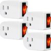 Grounded Outlet Adapter, ANKO ETL Listed Wall Tap Adapter with Red Indicator On/Off Power Switch (4 Pack) Grounded Outlet Adapter, ANKO ETL Listed Wall Tap Adapter with Red Indicator On/Off Power Switch (4 Pack)
