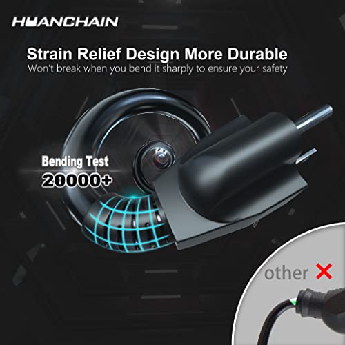 HUANCHAIN 50 FT 16 Gauge Black Indoor Outdoor Extension Cord Waterproof, Flexible Cold Weather 3 Prong Electric Cord Outside, 13A 1625W 125V 16AWG...