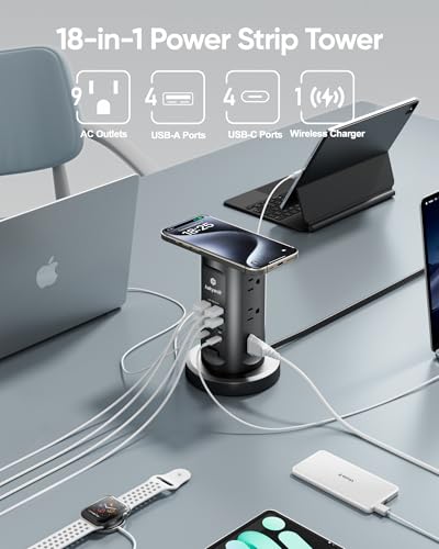 Kakyanill 115W USB Charging Station, Power Strip Tower, 9 AC Outlets with 8 USB Ports(4 USB-C), 6Ft Flat Plug Retractable Extension Cord, for Home... Kakyanill 115W USB Charging Station, Power Strip Tower, 9 AC Outlets with 8 USB Ports(4 USB-C), 6Ft Flat Plug Retractable Extension Cord, for Home...