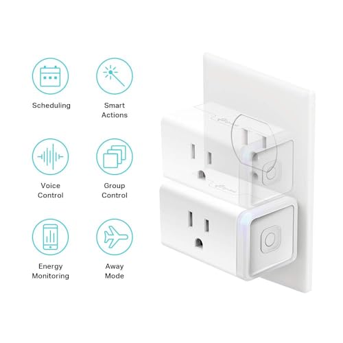 Kasa Smart Plug Mini with Energy Monitoring, Smart Home Wi-Fi Outlet Works with Alexa, Google Home, Wi-Fi Simple Setup, No Hub Required (KP115), White