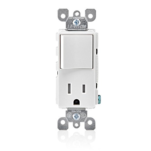 Leviton Decora Combination Switch and Tamper-Resistant Receptacle, T5625-W, White Leviton Decora Combination Switch and Tamper-Resistant Receptacle, T5625-W, White