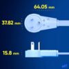 Maximm Cable 15 Ft 360° Rotating Flat Plug Extension Cord/Wire, 16 AWG Multi 3 Outlet Extension Wire, 3 Prong Grounded Wire - White - UL Certified Maximm Cable 15 Ft 360° Rotating Flat Plug Extension Cord/Wire, 16 AWG Multi 3 Outlet Extension Wire, 3 Prong Grounded Wire - White - UL Certified