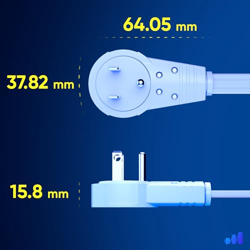 Maximm Cable 15 Ft 360° Rotating Flat Plug Extension Cord/Wire, 16 AWG Multi 3 Outlet Extension Wire, 3 Prong Grounded Wire - White - UL Certified Maximm Cable 15 Ft 360° Rotating Flat Plug Extension Cord/Wire, 16 AWG Multi 3 Outlet Extension Wire, 3 Prong Grounded Wire - White - UL Certified