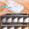 One Beat Small LED Desk Lamp Power Strip 5ft Extension Cord with 3 Outlets 4 USB Ports(2 USB C), 4 Modes, 5 Level Touch Lamp Study Reading Light,...