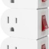 oviitech 3 Pack Grounded Outlet Wall Tap Adapter with On/Off Power Switch,Single Outlet with Switch in White oviitech 3 Pack Grounded Outlet Wall Tap Adapter with On/Off Power Switch,Single Outlet with Switch in White
