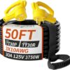 PlugSaf 50 FT 30 Amp RV Extension Cord Outdoor with Grip Handle, Flexible Heavy Duty 10/3 Gauge STW RV Power Cord Waterproof with Cord Organizer,...