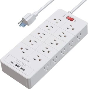 Power Strip Surge Protector 23 in 1, 6ft Extension Cord with 3 USB Ports Smart 3.1A, Multiple Outlet Adapter 20 Outlets, Outlet Extender Cord...