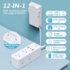 Power Strip Surge Protector with Flat Extension Cord Outlet Cover 6 AC Outlets(3 Wall Outlets Extender) 3 USB Ports (2USB C), 1050 Joules, Multi...