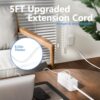 Power Strip Surge Protector with Flat Extension Cord Outlet Cover 6 AC Outlets(3 Wall Outlets Extender) 3 USB Ports (2USB C), 1050 Joules, Multi...