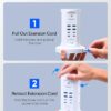 Power Strip Tower, kakyanill Surge Protector Tower 9 AC Outlets 8 USB (4 USB C), 6 Ft Retractable Extension Cord, Charging Station for Office Dorm...
