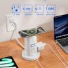 Power Strip Tower, kakyanill Surge Protector Tower 9 AC Outlets 8 USB (4 USB C), 6 Ft Retractable Extension Cord, Charging Station for Office Dorm...