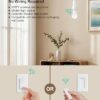 Remote Control Light Bulb Socket, Decorator Rocker Wall Switch, 200FT Range Wireless Light Switch for Pull Chain Light Fixture, E26 E27 Base, No...