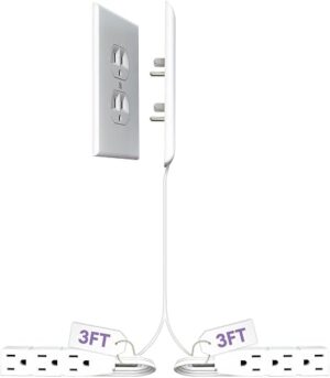 Sleek Socket Original & Patented Ultra-Thin Outlet Concealer with Cord Concealer Kit, Flat Extension Cord with Multi Outlets Power Strip, Ideal for... Sleek Socket Original & Patented Ultra-Thin Outlet Concealer with Cord Concealer Kit, Flat Extension Cord with Multi Outlets Power Strip, Ideal for...