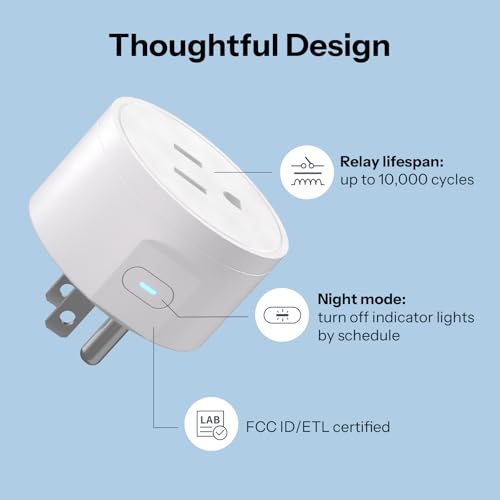 SONOFF Matter Smart Plug S41s 4-Pack, 15A 1800W WiFi Smart Plug Outlet, ETL Certified, Remote & Voice Control with Timer, Compatible with Alexa,...
